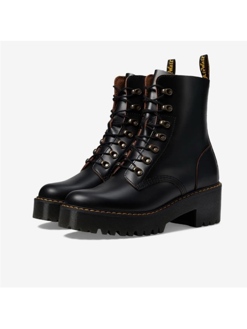 Dr. Martens Black Lace-Up Platform Lug Boots